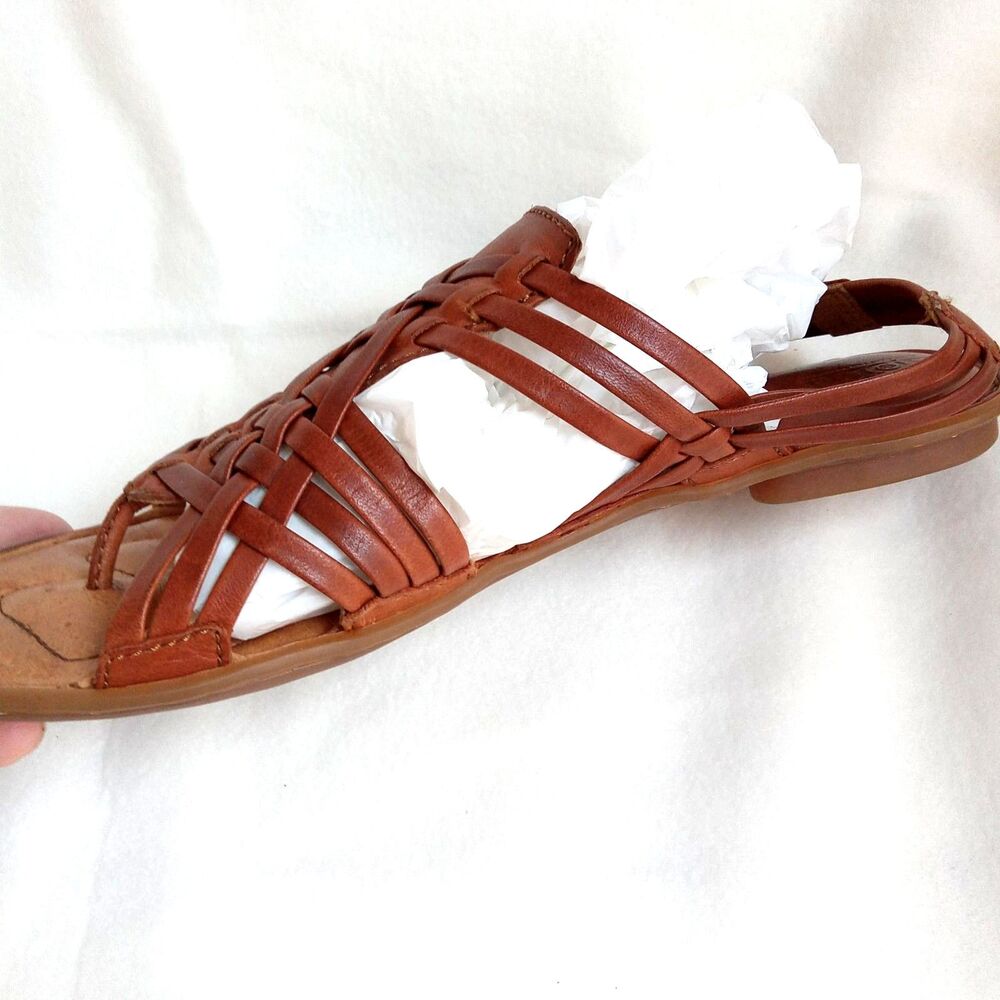 BORN Womens Sandal Size 8 Woven Huarache Brown Leather - Picture 5 of 7